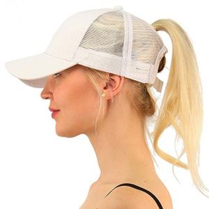 Women’s ponytail baseball hat- WHITE